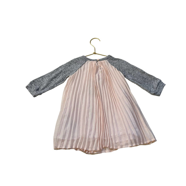 Baby Gap Pink Pleated Tulle & Gray Knit Dress - Size 18 - 24 Mo - Bounce Mkt