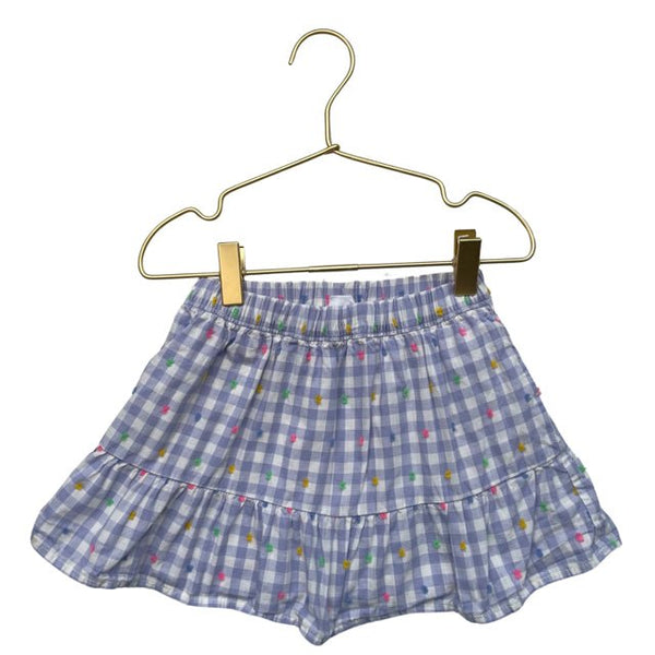 Baby Gap Purple & White Check with PomPoms Tiered Skirt - Size 2 - Bounce Mkt