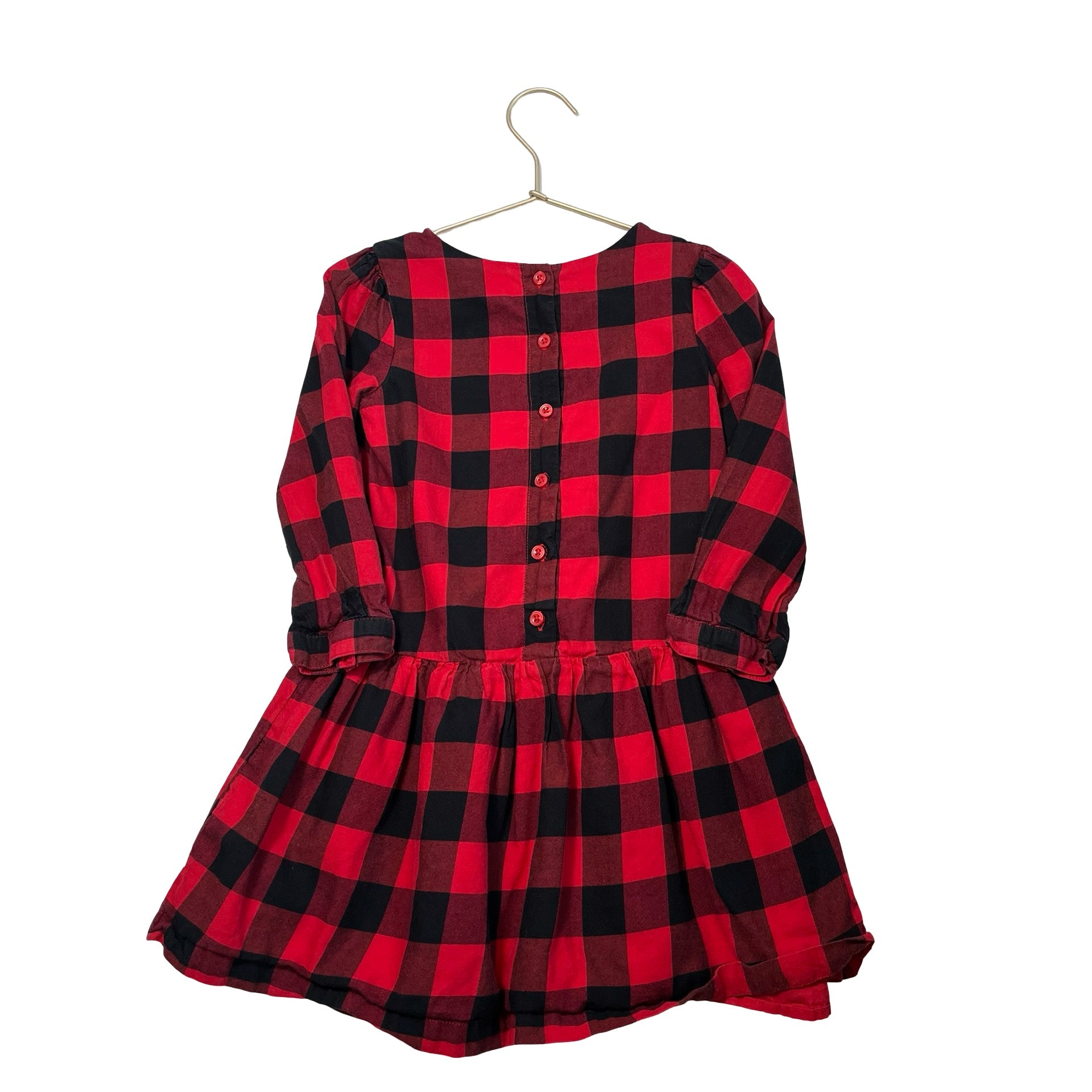 Baby Gap Red & Black Buffalo Plaid Dress - Size 5 - Bounce Mkt