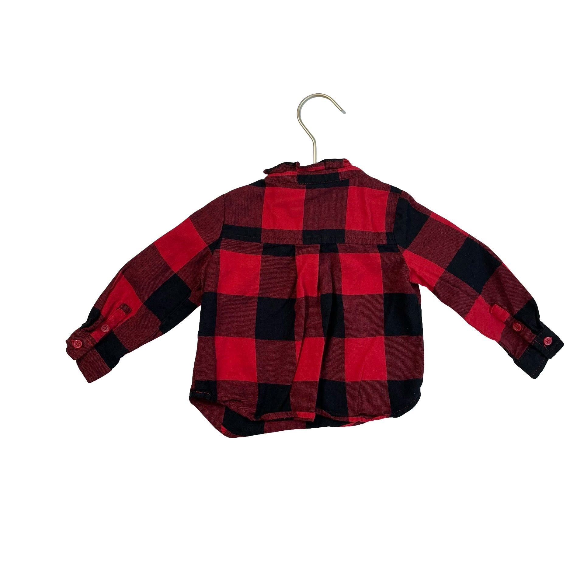 Baby Gap Red & Black Check Flannel Blouse - Size 12 - 18 Months - Bounce Mkt