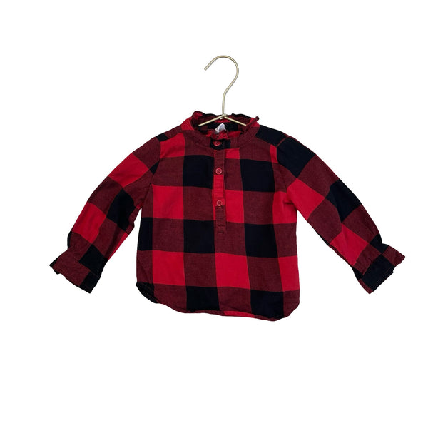 Baby Gap Red & Black Check Flannel Blouse - Size 12 - 18 Months - Bounce Mkt
