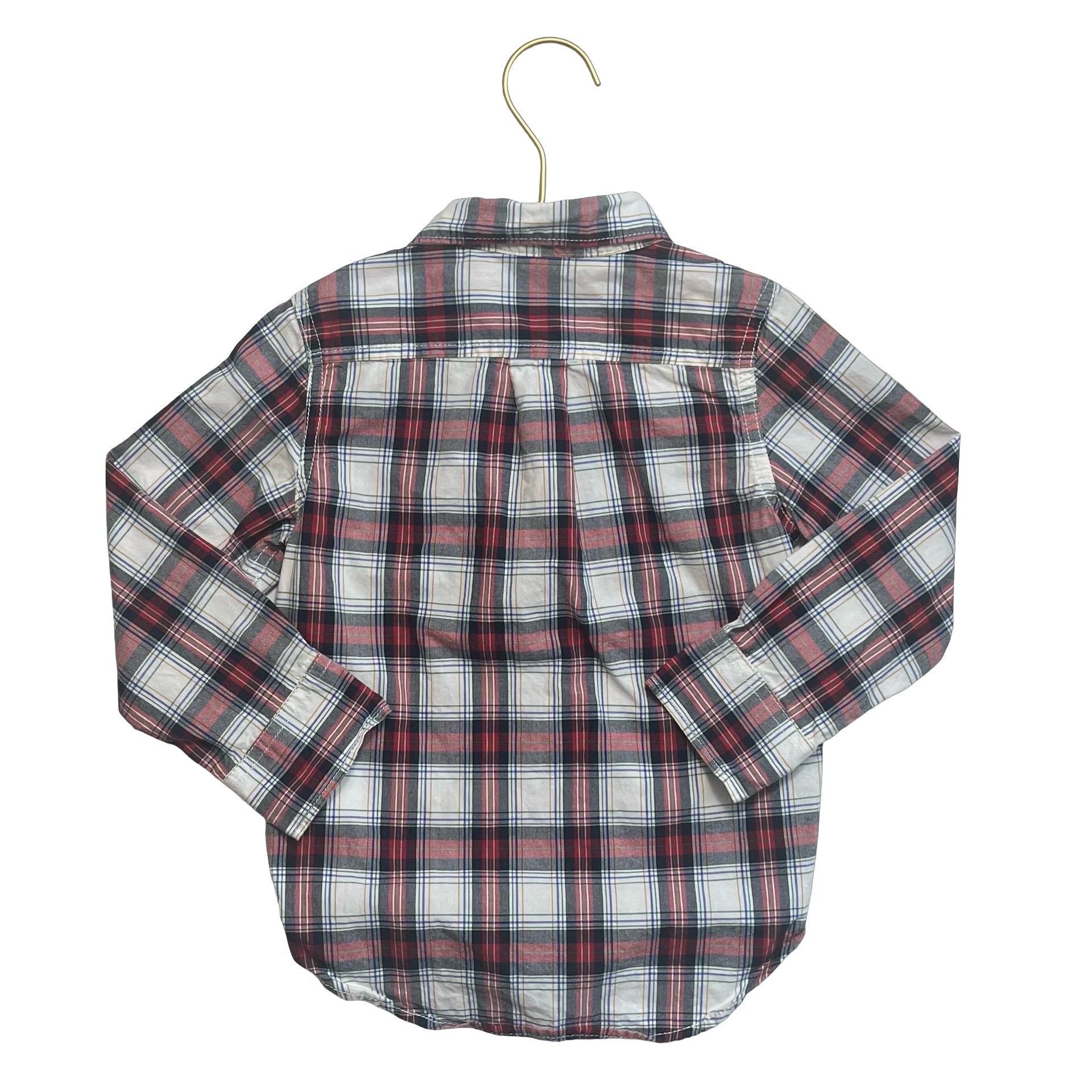 Baby Gap Red, Ivory & Navy Plaid Button Down Shirt - Size 3 - Bounce Mkt