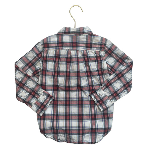 Baby Gap Red, Ivory & Navy Plaid Button Down Shirt - Size 3 - Bounce Mkt