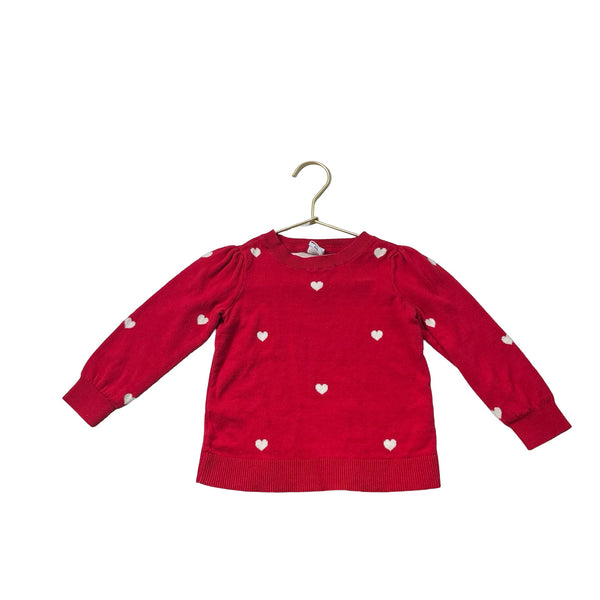 Baby Gap Red & White Heart Sweater - Size 3 - Bounce Mkt