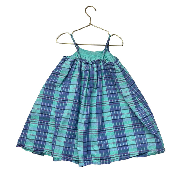 Baby Gap Teal, Purple, Silver Metallic Plaid Dress - Size 5 - Bounce Mkt