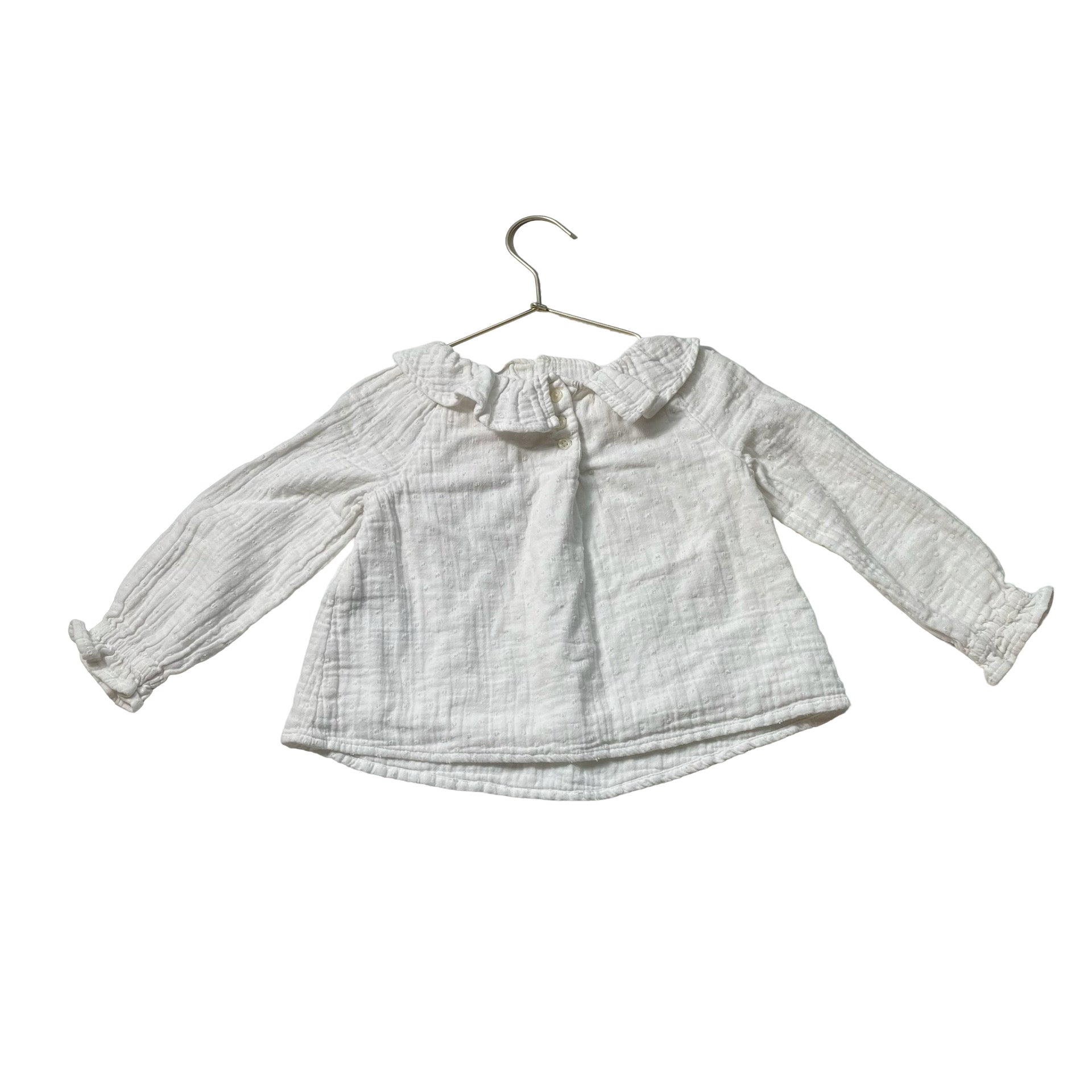 Baby Gap White Ruffle Collar Blouse - Size 3 - Bounce Mkt