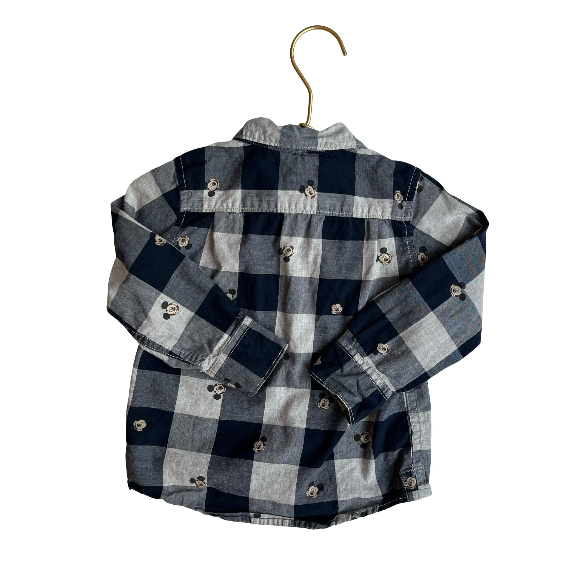 Baby Gap x Disney Navy & Gray Check Mickey Button Down - Size 2 - Bounce Mkt