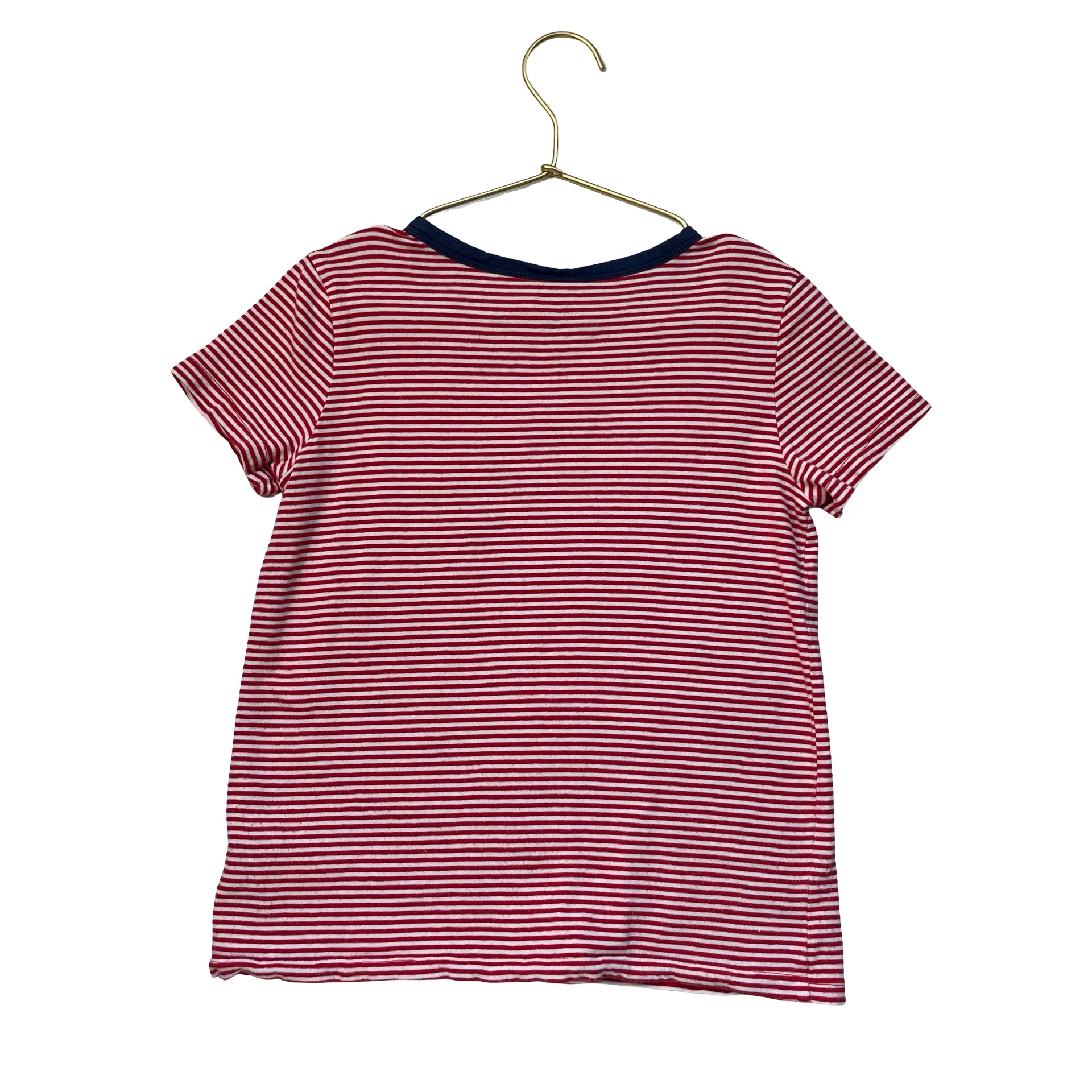 Vineyard Vines Red Striped 'Saturday is Everyday' Embroidered T-Shirt - S 7-8