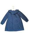 Jacadi Blue Ruffle Sweatshirt Dress - Size 8A