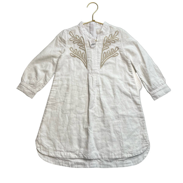 Banana Republic Baby Ivory & Tan Embroidery Dress with Tag - Size 3 - Bounce Mkt