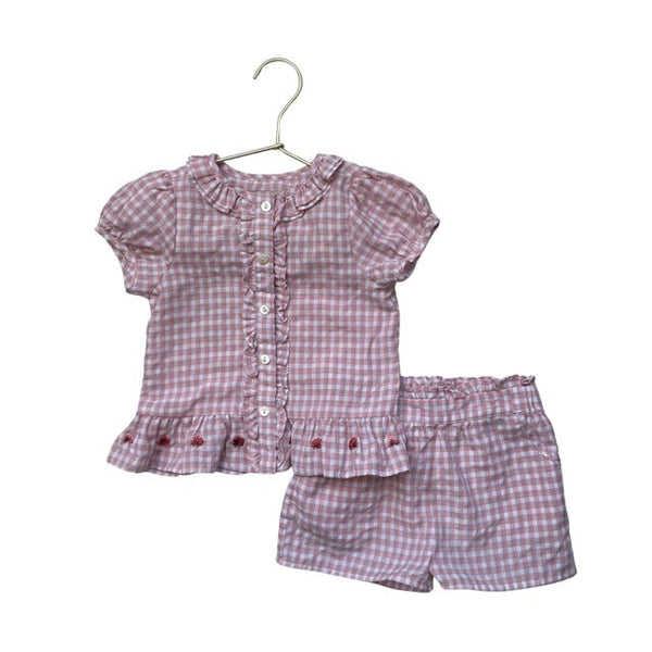 Baybala Pink & Ivory Check Top & Shorts - Size 2 - Bounce Mkt