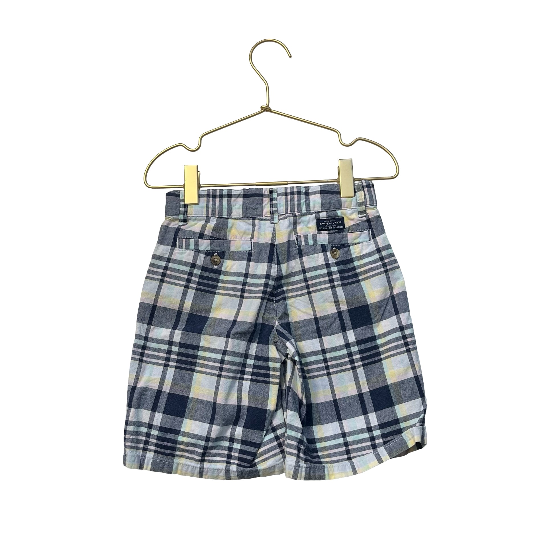 Janie and Jack Navy, Pink, Yellow Plaid Shorts - Size 5