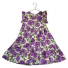 Pink Chicken Ivory & Purple Floral & Silver Metallic Dress - Size 7Y
