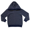 Janie and Jack Navy & White Striped Hooded Cotton Sweater - Size 5