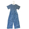 Zara Chambray Smocked Jumpsuit - Size 3-4