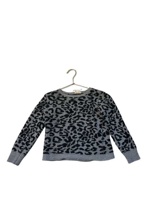 Louis Louise Gray Leopard Print Sweater - Size 4