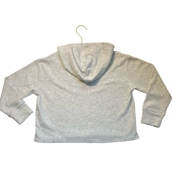Old Navy Light Gray Ribbed Hooded Shirt - Size L 10-12