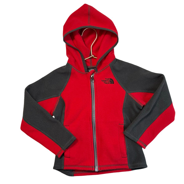 North Face Red & Gray Fleece Jacket - Size 3T