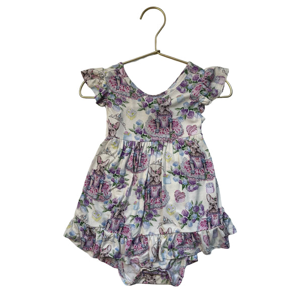Posh Peanut Frenchie Dog Princess Bodysuit Dress - Size 18-24 Mo