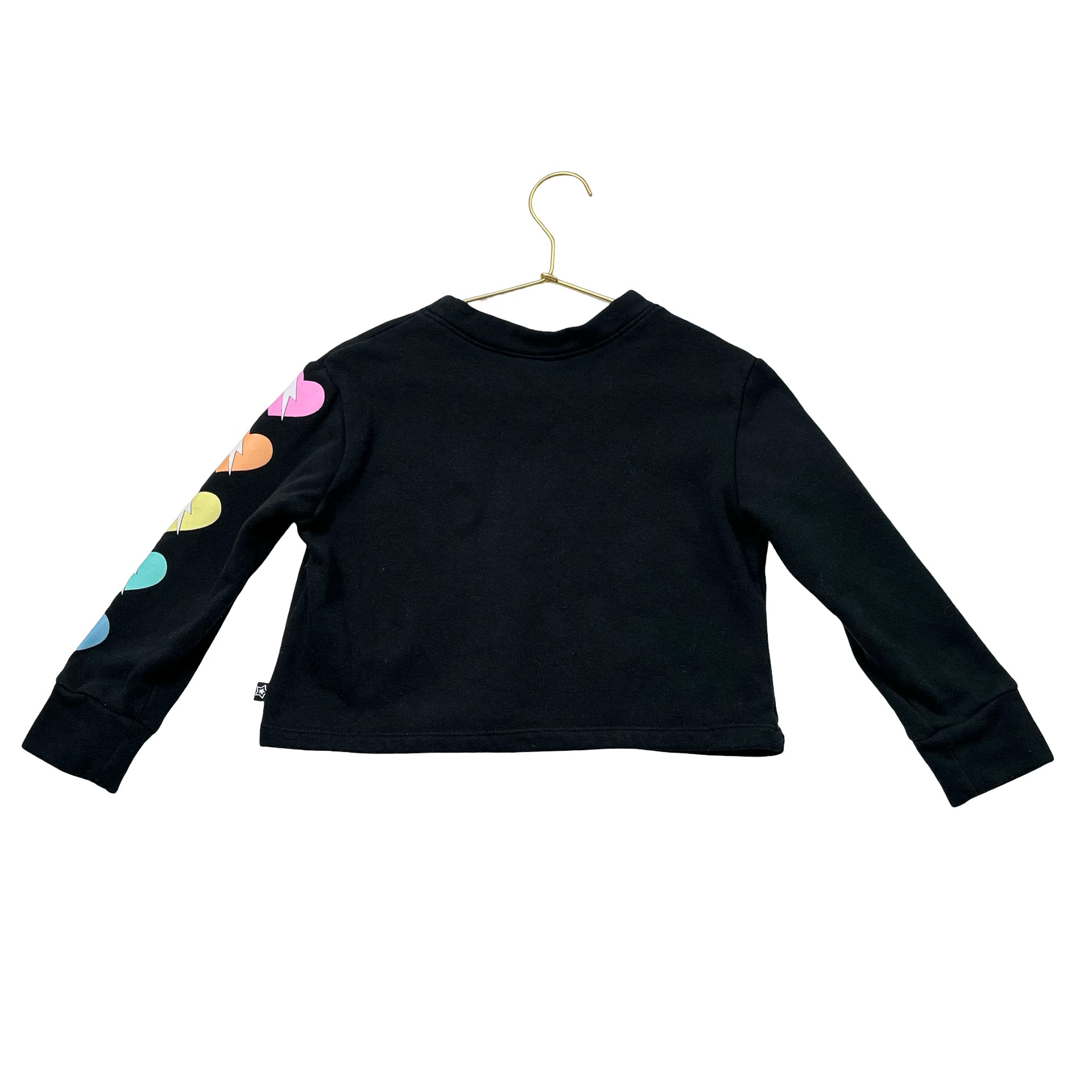 Pixie Lane Black & Pastel Heart Sweatshirt - Size 5