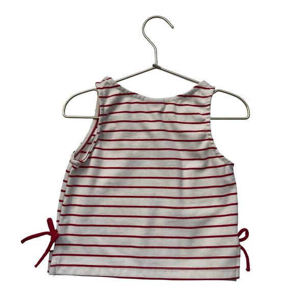 Zara Ivory & Red Striped Tank Top - Size 6-7