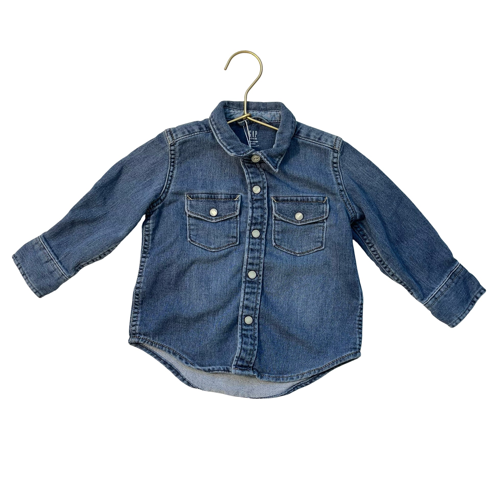Gap Denim Snap Front Shirt - Size 18-24 Mo