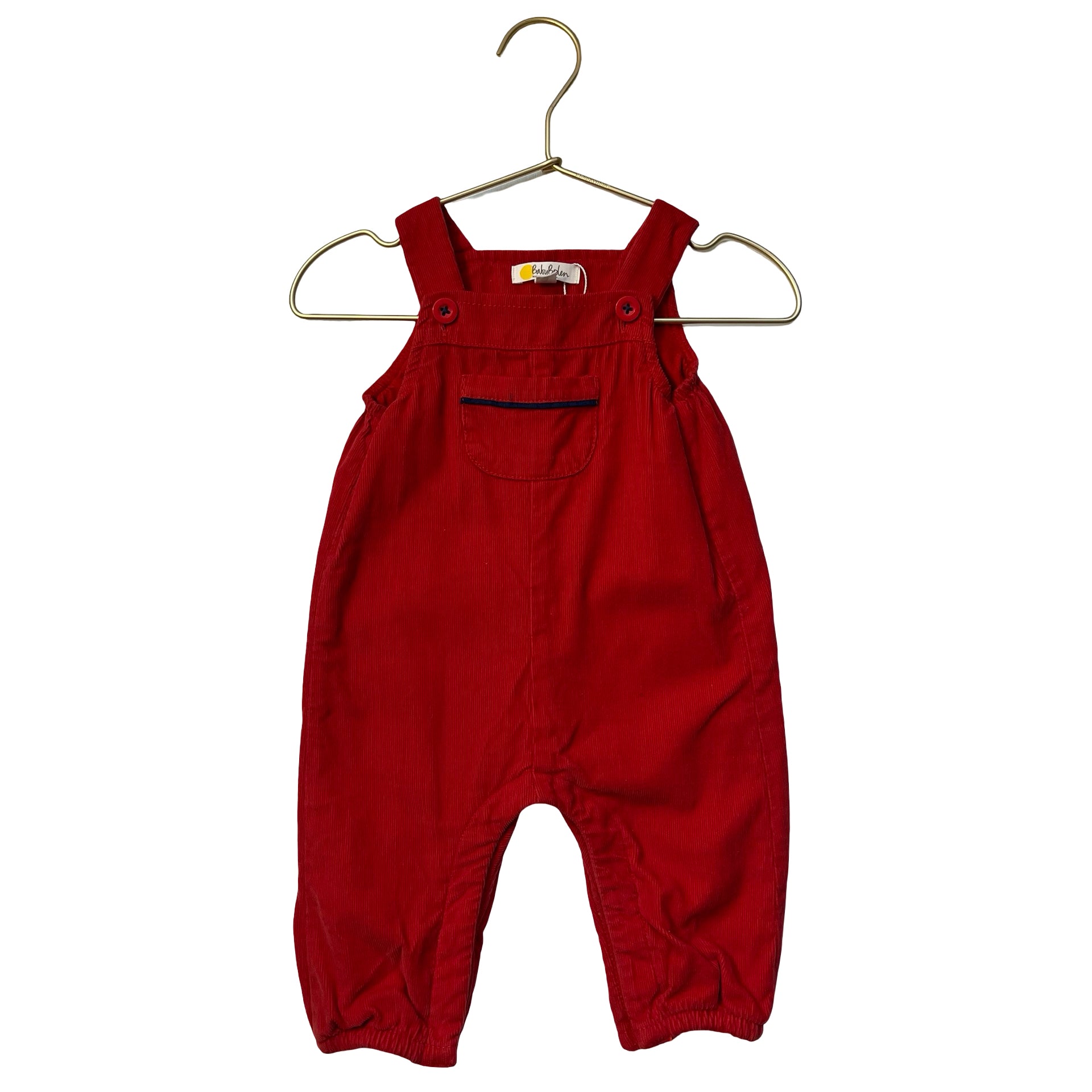 Baby Boden Red Corduroy Overalls - Size 3-6 Months