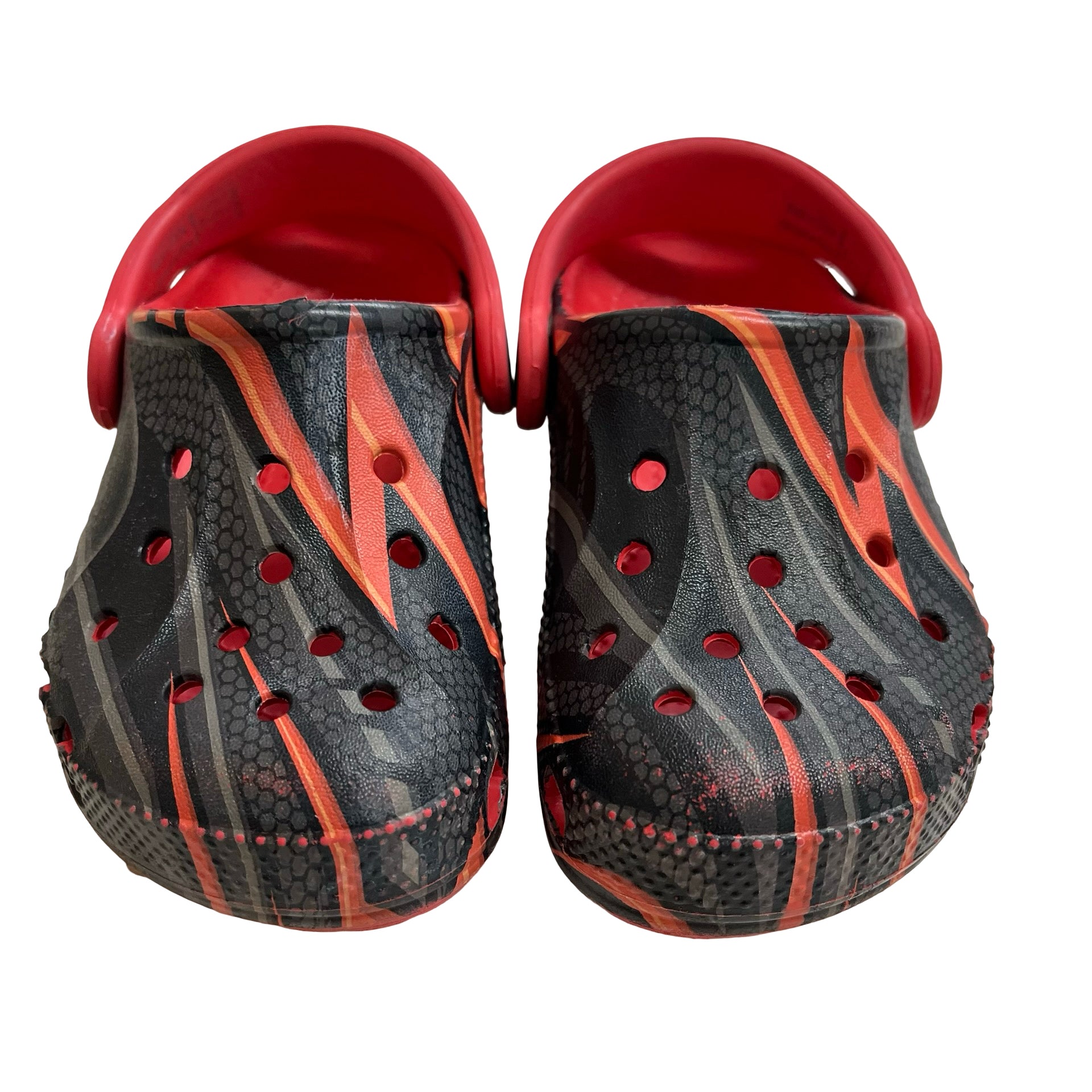 Crocs Red & Gray Pattern Shoes - Size C8