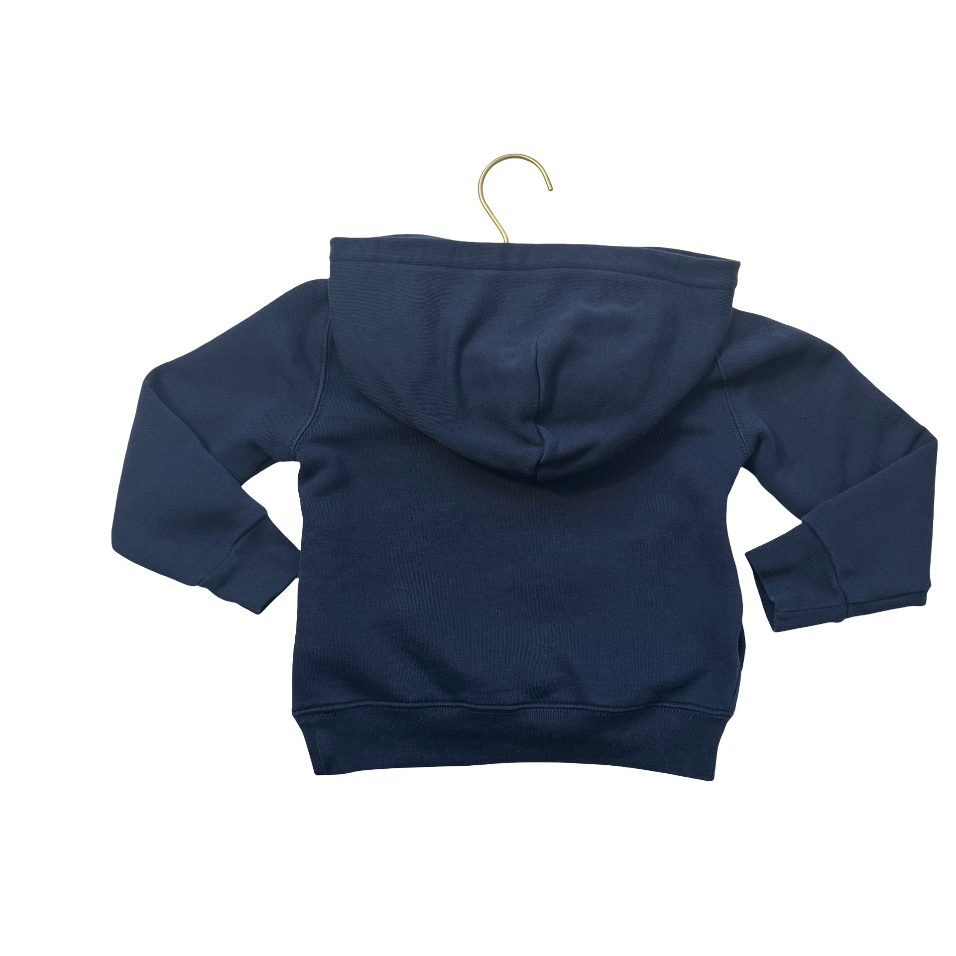 Polo Ralph Lauren Navy Hooded Sweatshirt, Plaid Applique Logo - Size 4