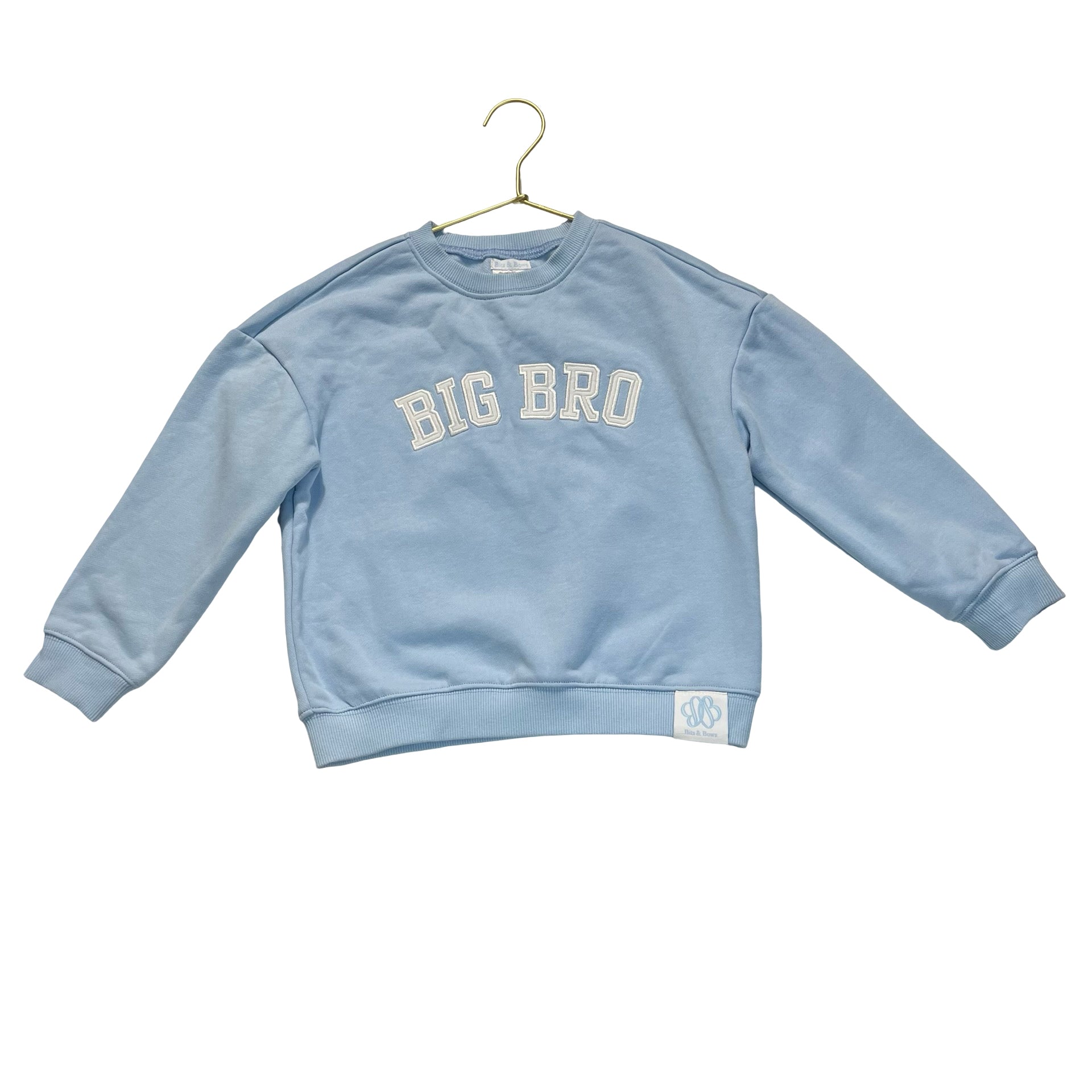 Bits & Bows Light Blue 'Big Bro' Sweatshirt - Size 3-4