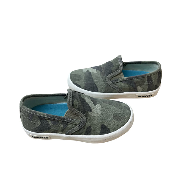SeaVees 'Sage Camo Herringbone Twill Baja Slip On' Sneakers New in Box - 9C