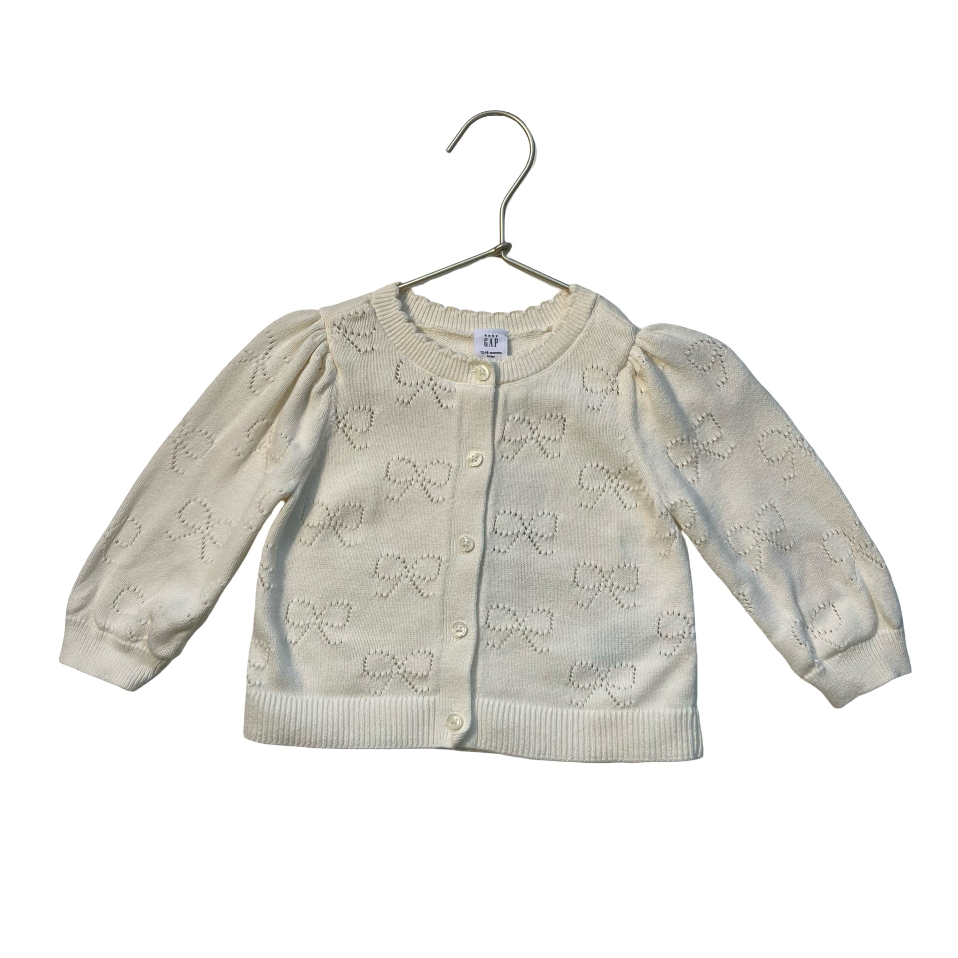 Baby Gap Ivory Cardigan Sweater - Size 12-18 Mo