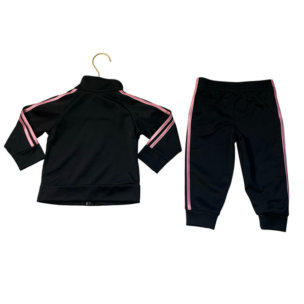 Adidas Black & Pink Track Suit Set - Size 12 Mo