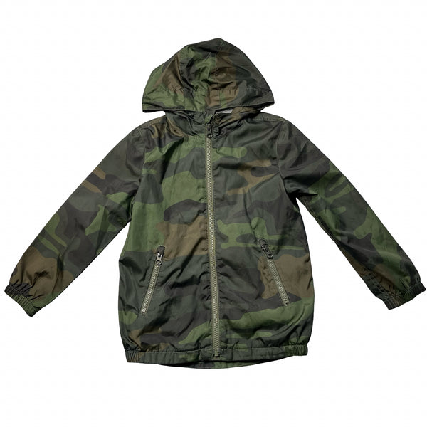 Gap Kids Jersey-Lined Green Camouflage Windbreaker Jacket - Size XS 4-5