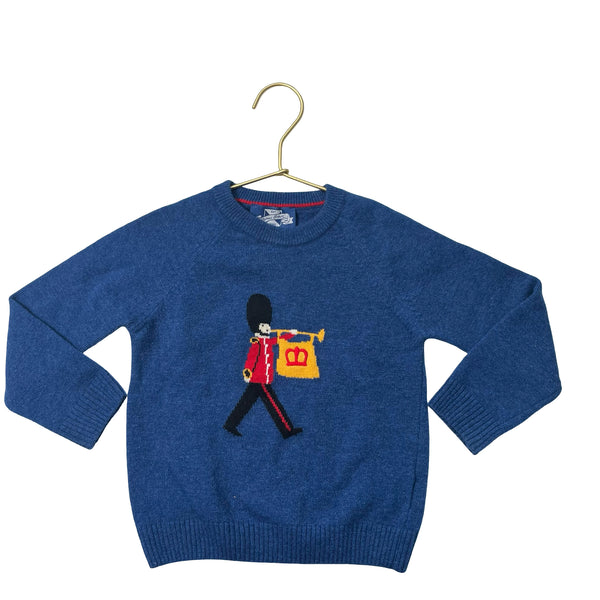Thomas Brown Blue Wool-Blend Guardsman Sweater - Size 2-3