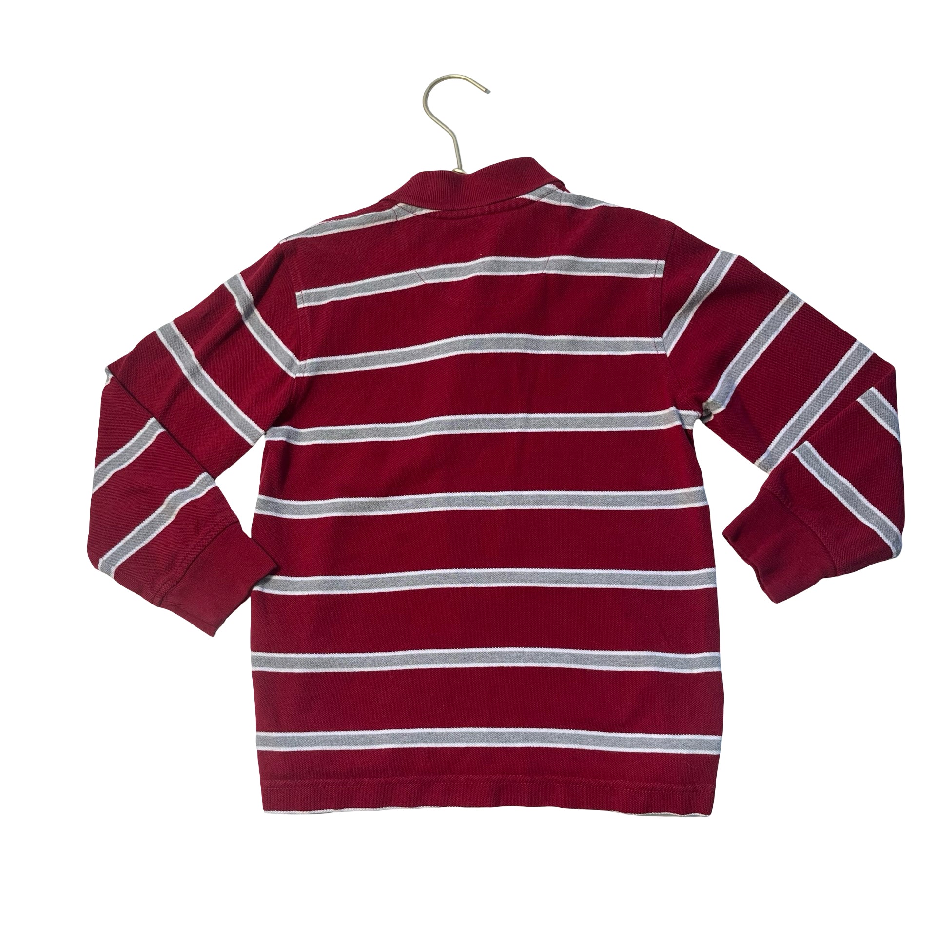 Gap Kids Red & Gray Striped Polo Shirt - Size S 6-7