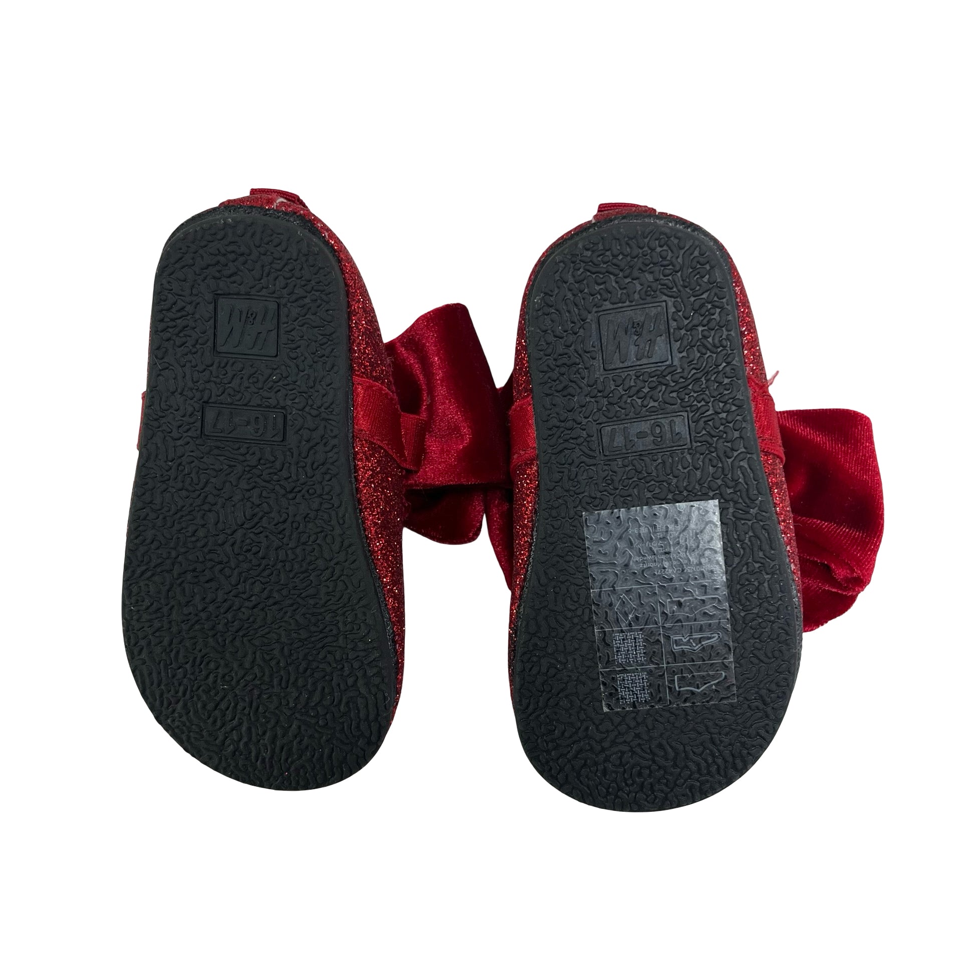 H&M Red Glitter Velvet Shoes - Size 16/17 (2/3)