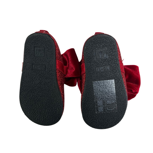H&M Red Glitter Velvet Shoes - Size 16/17 (2/3)
