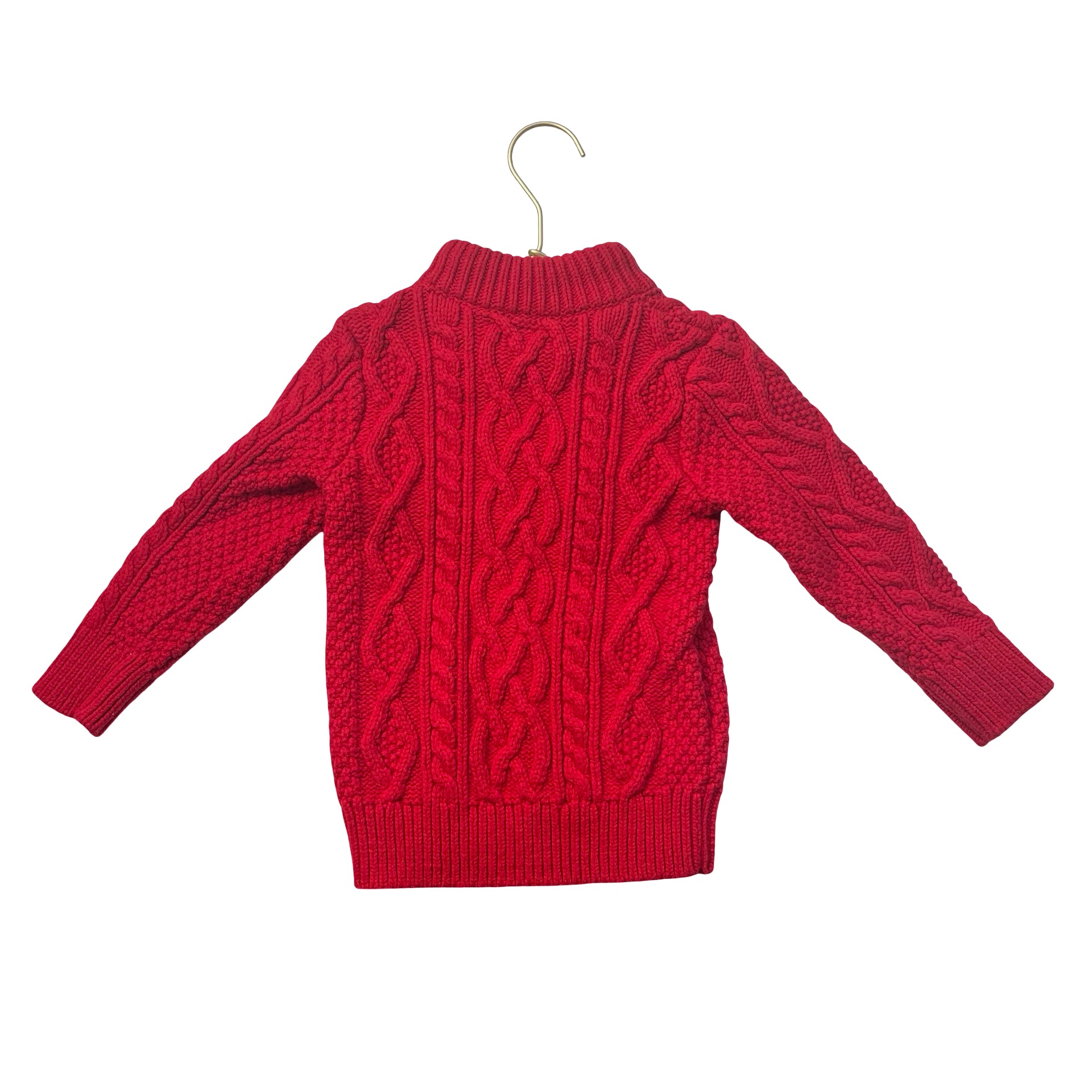 Baby Gap Red Cable-Knit Quarter-Button Sweater - Size 2