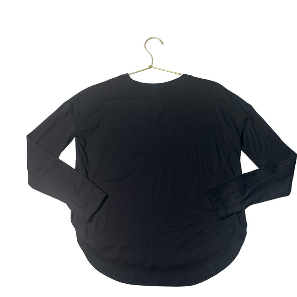 Old Navy Black Ribbed Long Sleeve Shirt - Size L (10/12)
