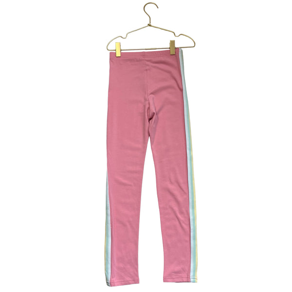 Old Navy Pink Leggings, Pastel Side Stripes - Size M 8