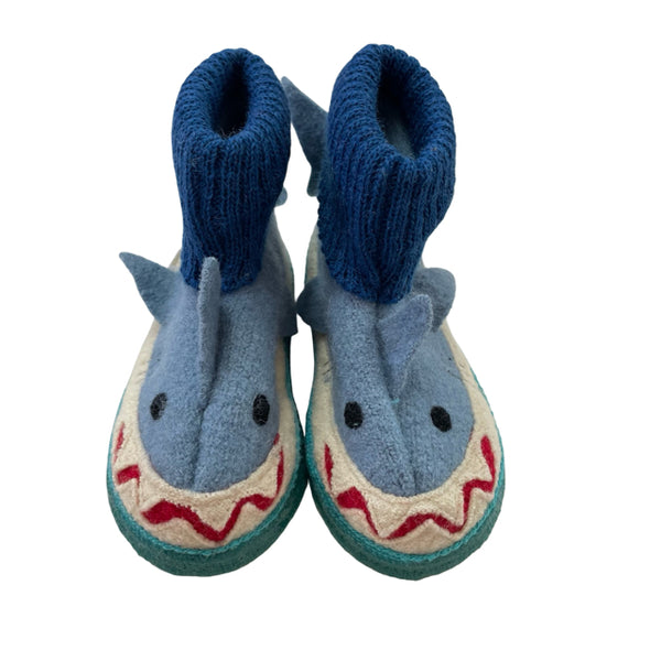 Garnet Hill by Haflinger 100% Boiled Wool Shark Slippers - Size 8