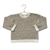 Hanna Andersson Ivory & Tan Striped Sweater - Size 3T