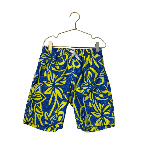Lands' End Blue & Yellow Tropical Print Swim Trunks - Size S 8