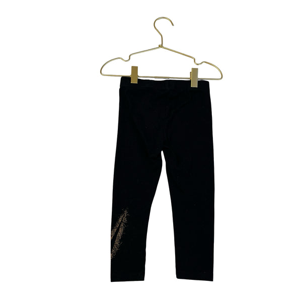 Nike Black & Gold Logo Leggings - Size 3T