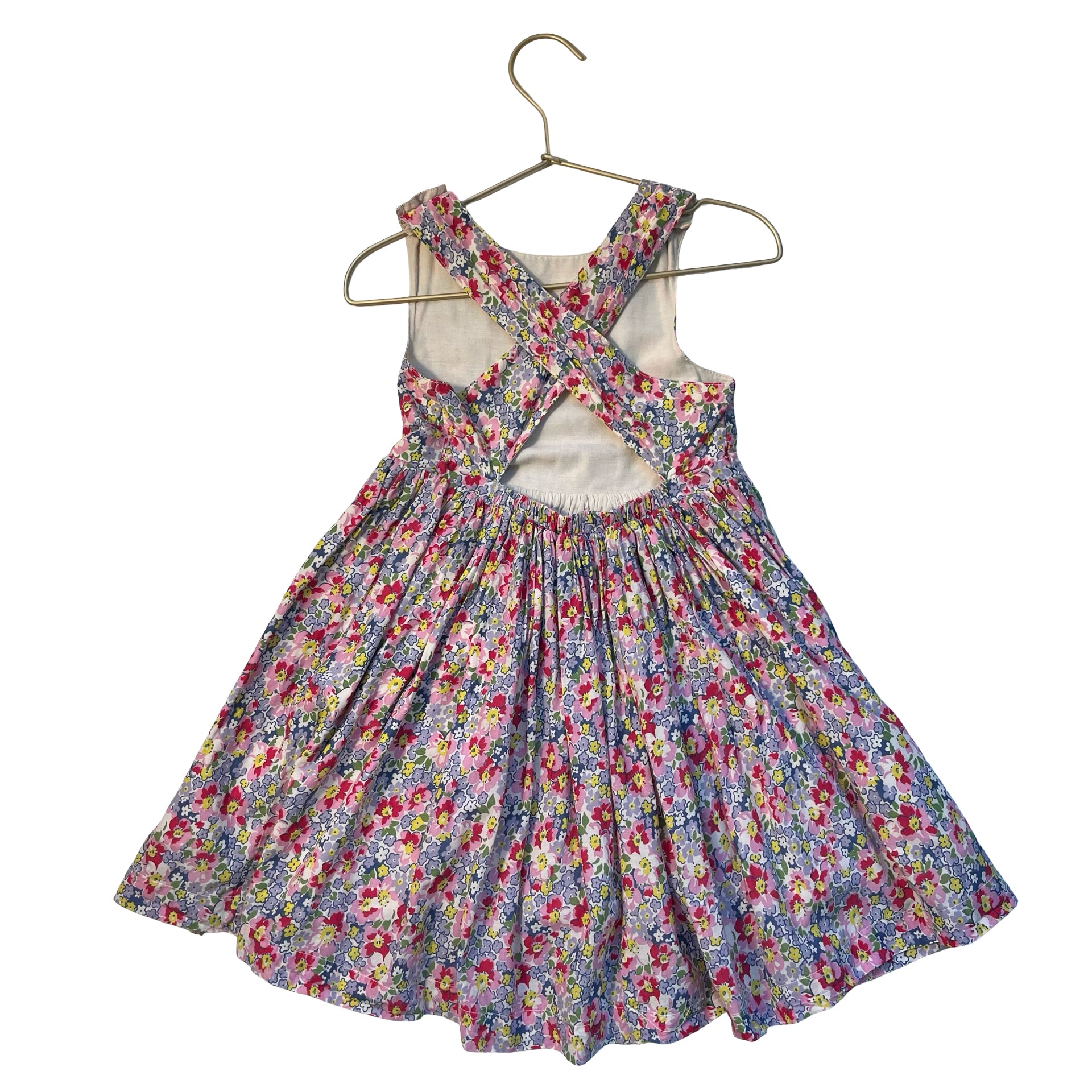Mini Boden Pink & Purple Floral Dress - Size 4-5Y