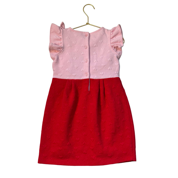 Janie and Jack Quilted Heart Pink & Red Dress - Size 5