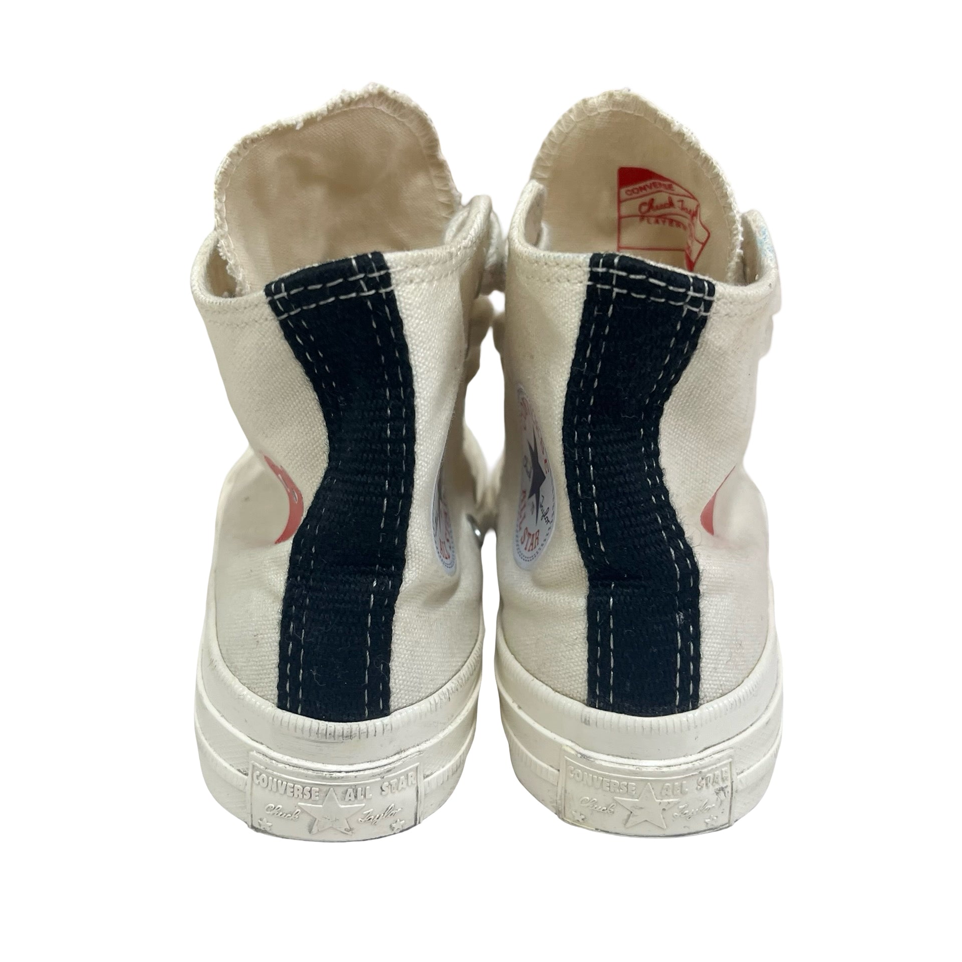 Converse x Comme des Garcons Ivory & Red Heart Sneakers with Box - Size 12