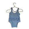 Old Navy Blue & White Striped Seersucker Swim Suit - Size 6-12 Mo