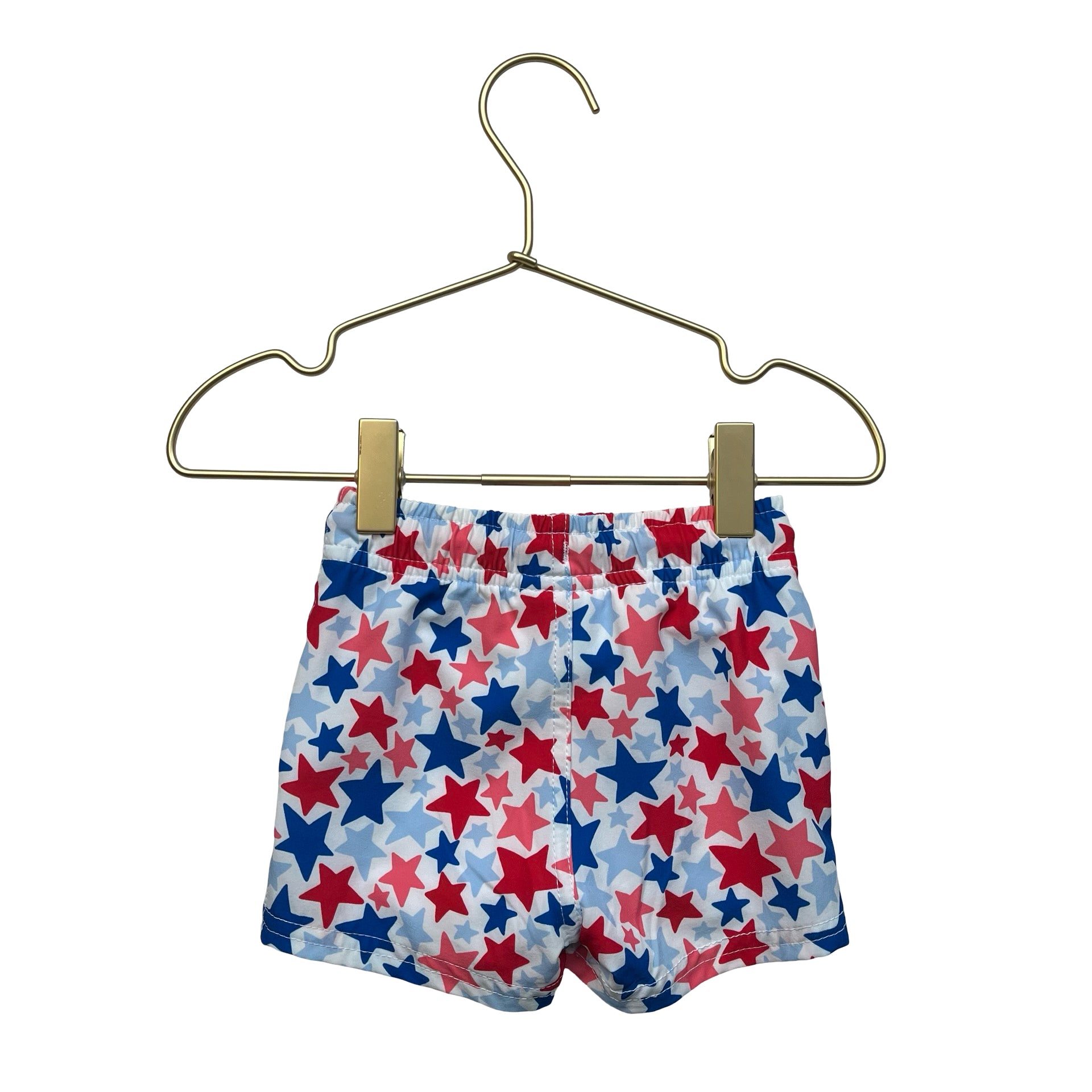Rugged Butts Red, White, Blue Star Swim Shorts - Size 3-6 Mo